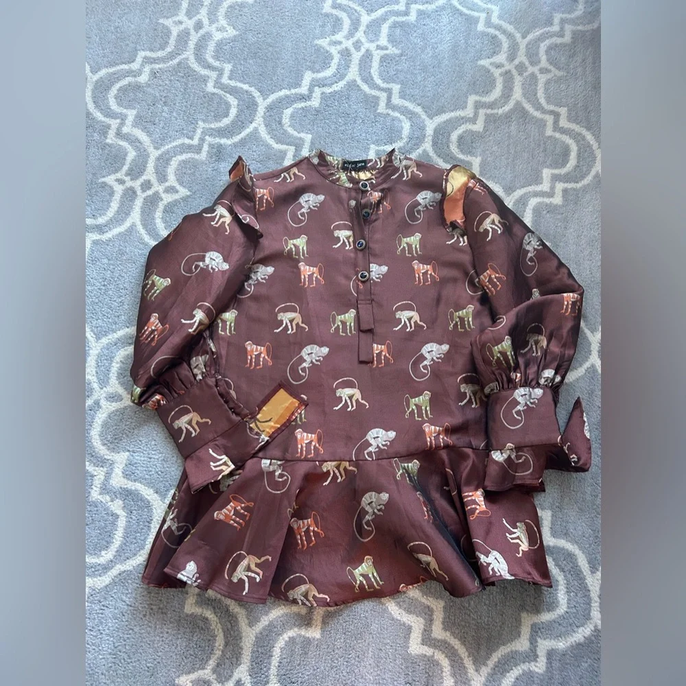 Sister Jane Size Small Mini Dress with peplum hem and jewel buttons - Picture 3 of 9